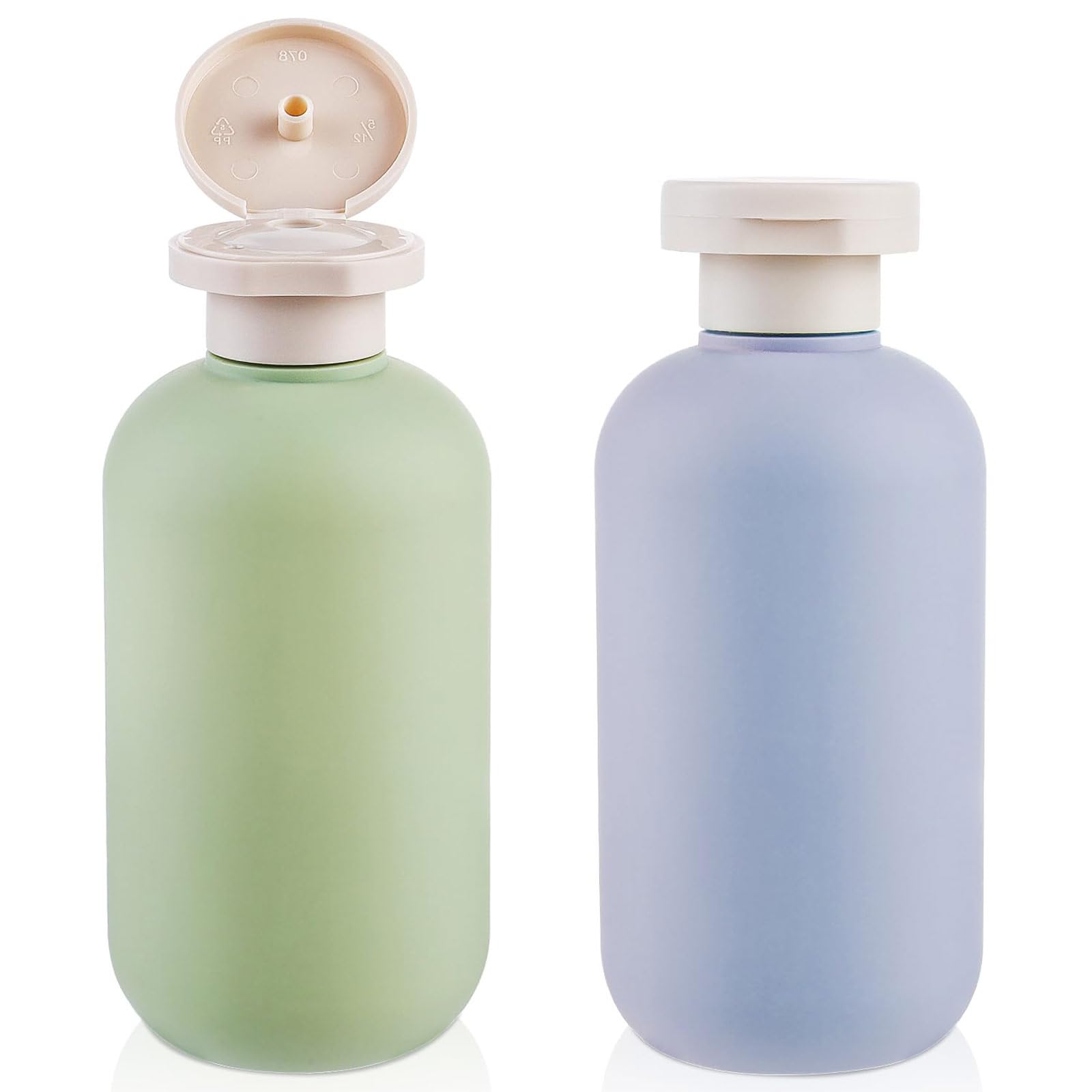 Squeeze Bottles 2 Pack 200 ML Refillable Plastic Travel Containers Empty Bottles With Disc Top Flip Cap Travel Accessories for Shampoo Creams Lotion Conditioner