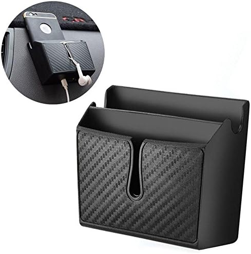 Unmengii Useful Auto Black Vehicle Organizer Car Storage Box Interior Accessory Cellphone Holder