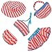Ebuddy 5pc Hat Tops Handbag Underwear Skirt Pink Bikini Swimsuit Swimwear Clothes Fits 18 Inch Doll