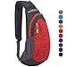G4Free Sling Bags Men and Women Shoulder Backpack Small Crossbody Chest Sling Backpack (Black-red)