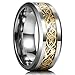 King Will Dragon 8mm Gold Celtic Dragon Tungsten Carbide Mens Wedding Band Ring Comfort Fit 9.5