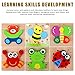 AKAMINO Wooden Animal Jigsaw Puzzles for Toddlers Kids 1 2 3Years Old, Boys & Girls Educational Toys Gift with 6 Animals Patterns, Vibrant Color Shapes