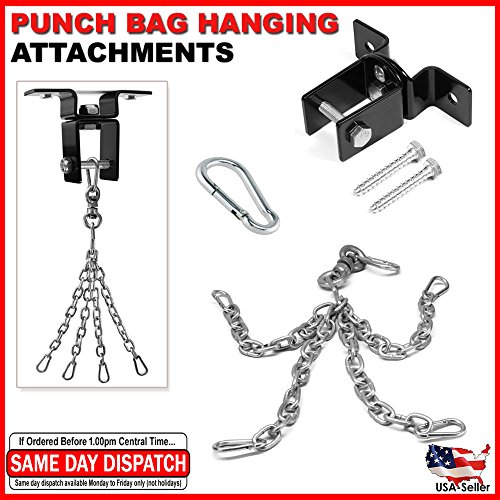 FITNESS MANIAC Boxing Punch Bag Hanging 360 Degree Swivel Mount Attachment Hanging Steel Chain 4 Strand Cardio Strength Training Punching Bag Ceiling Hook (Ceiling Hook) - Thumbnail 2