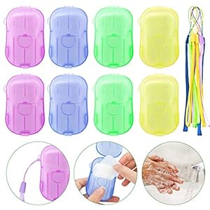 MELLIEX Draagbare Wegwerp Papier Zeep Mini Geurende Slice Sheets met Opbergdoos Schuimpapier Zeepvlokken Outdoor Wassen…
