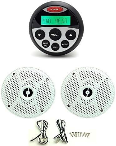 Waterproof Marine Gauge Radio FM AM MP3/USB Stereo+2pcs 6.5" Marine Speakers