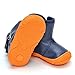 Enteer Infant Baby Boys' Soft Rubber Sole Anti-Slip Warm Winter Prewalker Leather Toddler Boots (13-18 Months, Blue)