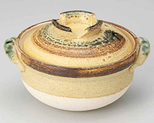 Click Here to See More Images Rikyu for 1-2 persons 7.9inch Donabe Japanese Hot pot Beige Ceramic Made in Japan