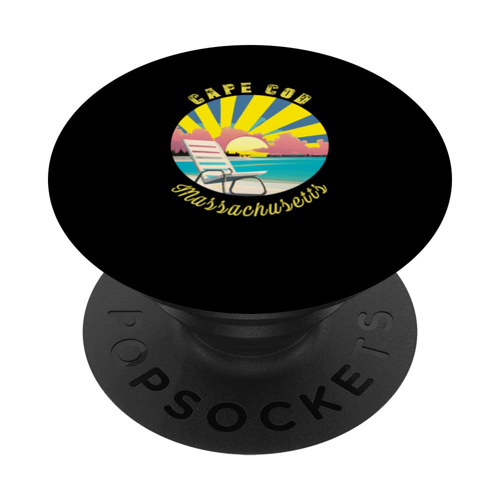 Cape Cod Retro Sunset & Beach Vacation PopSockets Swappable PopGrip
