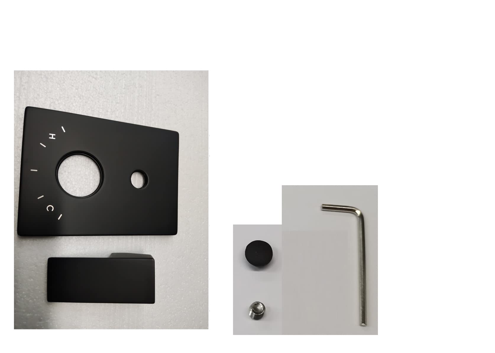 Photo 1 of KES Shower Handle and Cover for Two and Three Function Shower System Matte Black, XB-PH-BK