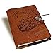 American Made Tree of Life Embossed Leather Writing Journal, 6 x 9-inch + Refillable Hardbound Blank Insert