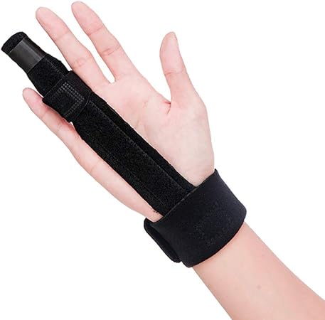 Amazon Icoole指サポーター 手首サポーター 腱鞘炎 保護 中指 薬指 人差し指 ばね指 バネ指 突き指 通気性良好 関節保護 リハビリ フリーサイズ 調節可能 左右兼用 ブラック Icoole 指用