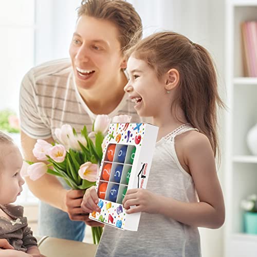 LOVESTOWN Math Stress Balls, 15PCS Multicolor Heart Shaped Balls Stress Relief Toys Squeeze Balls for Preschool Education Arithmetic Addition Subtraction Multiplication and Division