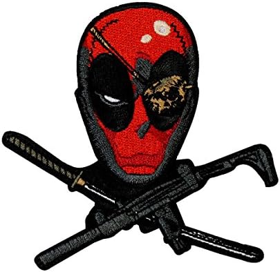 Official Marvel Universe X-Men Comics Deadpool Crossbones Iron on Applique Patch