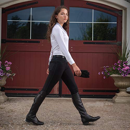 image for Elation Riding Breeches for Women Platinum Hudson – Leather Full Sea