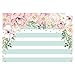 Funnytree 7X5ft Pink and Mint Green Floral Backdrop Stripes Flowers Birthday Party Photography Background Watercolor Gold Sprinkle Bridal Shower Dessert Table Banner Wedding Decorations