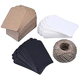 Outus 200 Pieces Kraft Paper Gift Tags Wedding Tags Bonbonniere Tags with 30 Meters Natural Twine