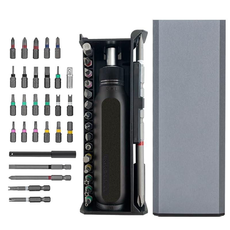 Pozlle 28-in-1 precise ratchet screwdriver set, robust and durable, portable, suitable for various household appliances, furniture etc. to meet your daily repair needs.