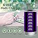 6 Ports Desktop Charging Station,USB Hub Fast Wall Charger with QC 2.1,Compatible for Smart Phones, Tablets, and Other Electronics (Purple)