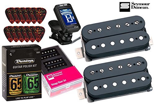 Seymour Duncan Vintage Blues Matched Pickup Set Bundlewith True Tune tuner, Dunlop care kit, Fender picks SH-1n '59 SH-1b '59