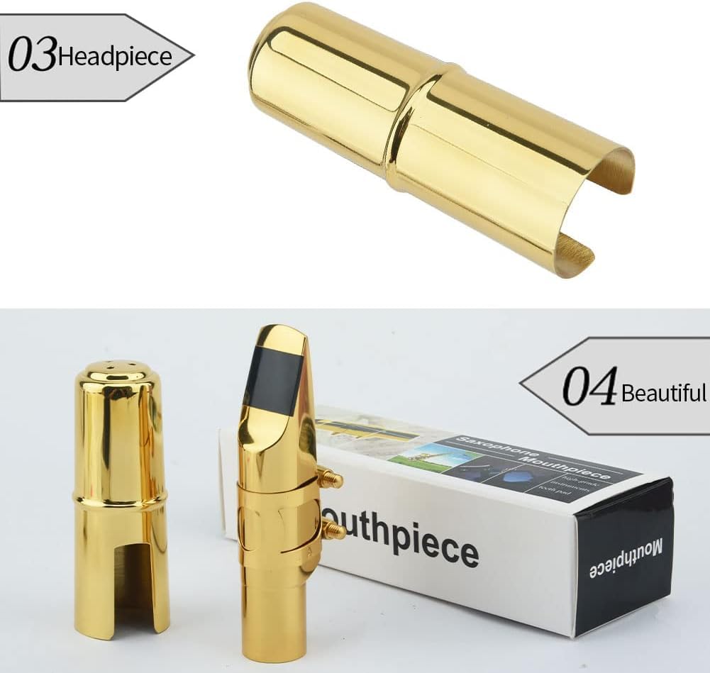 Mua Alto Sax Saxophone Mouthpiece w/Cap & Ligatures, Brass Metal Eb Alto Sax Mouthpieces 5C for