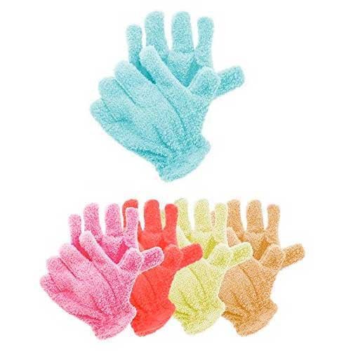 PU Beauty 5 Piece Microfiber Quick Dry Premium Hair Drying Gloves, Multi Colored, 16 Ounce