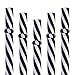 Dakoufish 12 Piece 9 Inch Reusable Plastic Thick Drinking Straws BPA Free Mason Jar Straws transparent small Stripe (9inch Black)