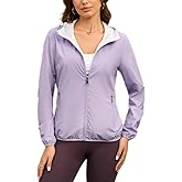 MODERN BUBBLE Womens Reversible Rain Jacket Lightweight Waterproof Windbreaker Jacket Outdoor Active Portable Raincoat