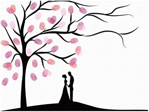 Little rock Wedding Party DIY Fingerprint Tree Painting Signature Guest Book