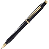 Cross Century II Ballpoint Pen, Black Lacquer with 23KT Gold-Plated Appointments