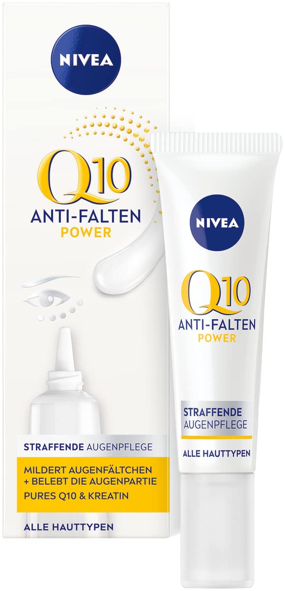 NIVEA Q10 Power Anti-Wrinkle + Firming Eye Care for Younger-Looking Skin 1 Pack (1 x 15 ml) Moisturising Eye Cream for Normal Skin