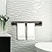 MyGift Realistic Metal Pipe Bathroom Towel Bar with Rustic Torched Solid Wood Wall Mount Industrial Bathroom Fixtures Hanging Towel Rack