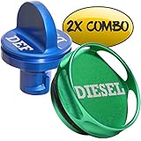 Ronin Factory Combo Pack Magnetic Diesel Fuel Cap + DEF Cap Accessory for Dodge RAM Truck 1500 2500 3500 (2013-2018) with 6.7 Cummins EcoDiesel (Easy Grip)