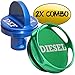 Ronin Factory Combo Pack Magnetic Diesel Fuel Cap + DEF Cap Accessory for Dodge RAM Truck 1500 2500 3500 (2013-2018) with 6.7 Cummins EcoDiesel (Easy Grip) primary