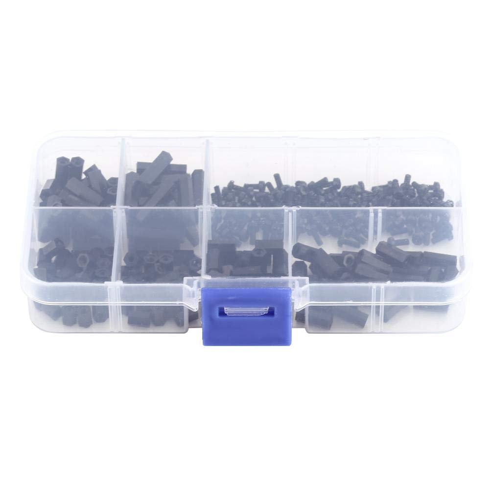 250Pcs Male-Female Hex Column Screw Nuts Standoffs PCB Board Repair Spacers Nylon Screw Nut Assortment Kit (M2 Double pass-D)
