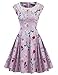 ACEVOG 1950s Vintage Rockabilly Floral Print Swing Party Dresses