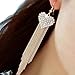 Voberry Vogue Lady Women's Party Tassels Heart Crystal Dangle Drop Long Earrings (Gold)