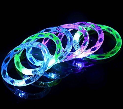 LED Bracelet Colorful Lights bangle wristlet circlet wristband Flashing Bright for Home Halloween Bedroom Outdoor Garden Party Wedding Great Gifts for Children 6 pack
