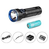 Olight® 2500 Lumens R50 Police Tactical Flashlight 26650 4500mAh lithium-ion Battery Compact Micro-USB Rechargeable Cree XLamp XHP50 LED Flashlight ,Black