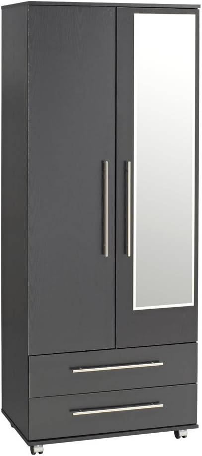 Treat Your Home Brandy 2 Door 2 Drawers Mirror Wardrobe In