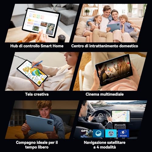 TABWEE Android 16 Tablet con Tastiera, 11 pollici 90Hz FHD, 24GB RAM+128GB ROM (2 TB TF), 8000 mAh, Widevine L1, Gemini AI 3.0, 13MP, GPS, Face ID, 3.5 mm Jack Port -Blu (4 Anni Garanzia)