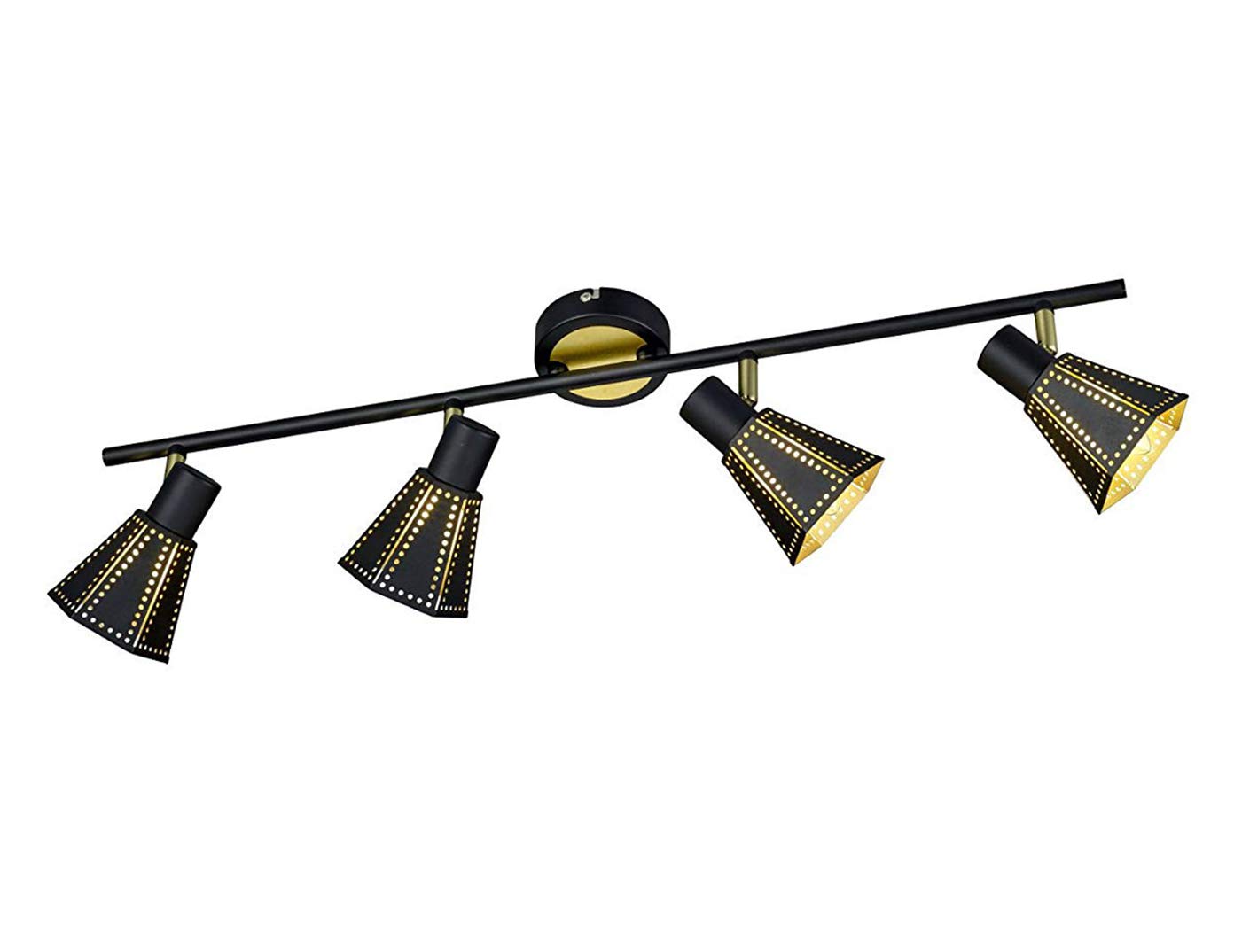 L aacute mpara De Techo De 4 Luces LED Vintage Barra Regulable En Negro