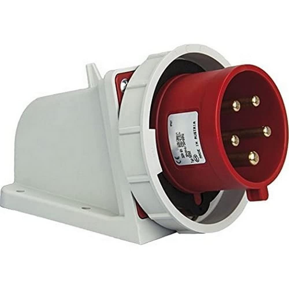 SIROX® CEE Wall Plug IP 67, 5-Pin 400 V, 6 h Current 32 A, Phase Inverter Yes, Nickel-Plated Contacts No, Red