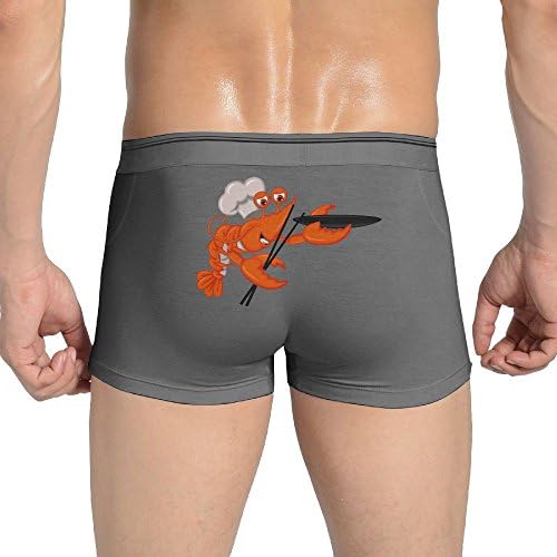 YWHmn Lobster with Chopsticks and Bowl Men's Breathable Underwear Trunks Basic Brief