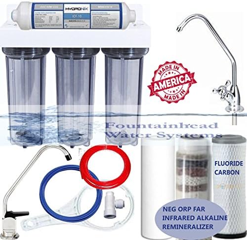 FOUNTAINHEAD 4 STAGE UNDER SINK CLEAR FLUORIDE/ARSENIC/CARBON/NEG ORP FILTERS …