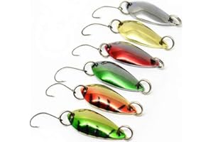 LEZUAN Fishing Spoons 1.2in-1/9oz Artificial Single Hook Lures - Colorful Trout Spoons and Spinners