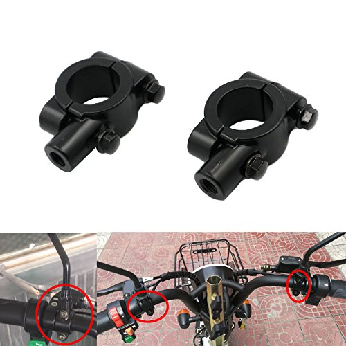 Alpha Rider Universal Black Motorcycle Bike Handlebar Rearview Mirror Mount Adapter Clamp 8mm for Aprilia BMW Ducati Honda Kawasaki Suzuki Triumph Yamaha Street Bike Sport Off road Scooter Naked ATV
