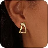 GoldSliver Earrings for Women,Trendy 14K GoldSterling Sliver Plated Diamond Stud Earrings Dainty CZ Hoop Earrings Hypoallergenic Earrings Jewelry Gifts for Women