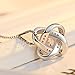 SOURBAN 925 Sterling Silver Bow Full Diamond Pendant Necklace