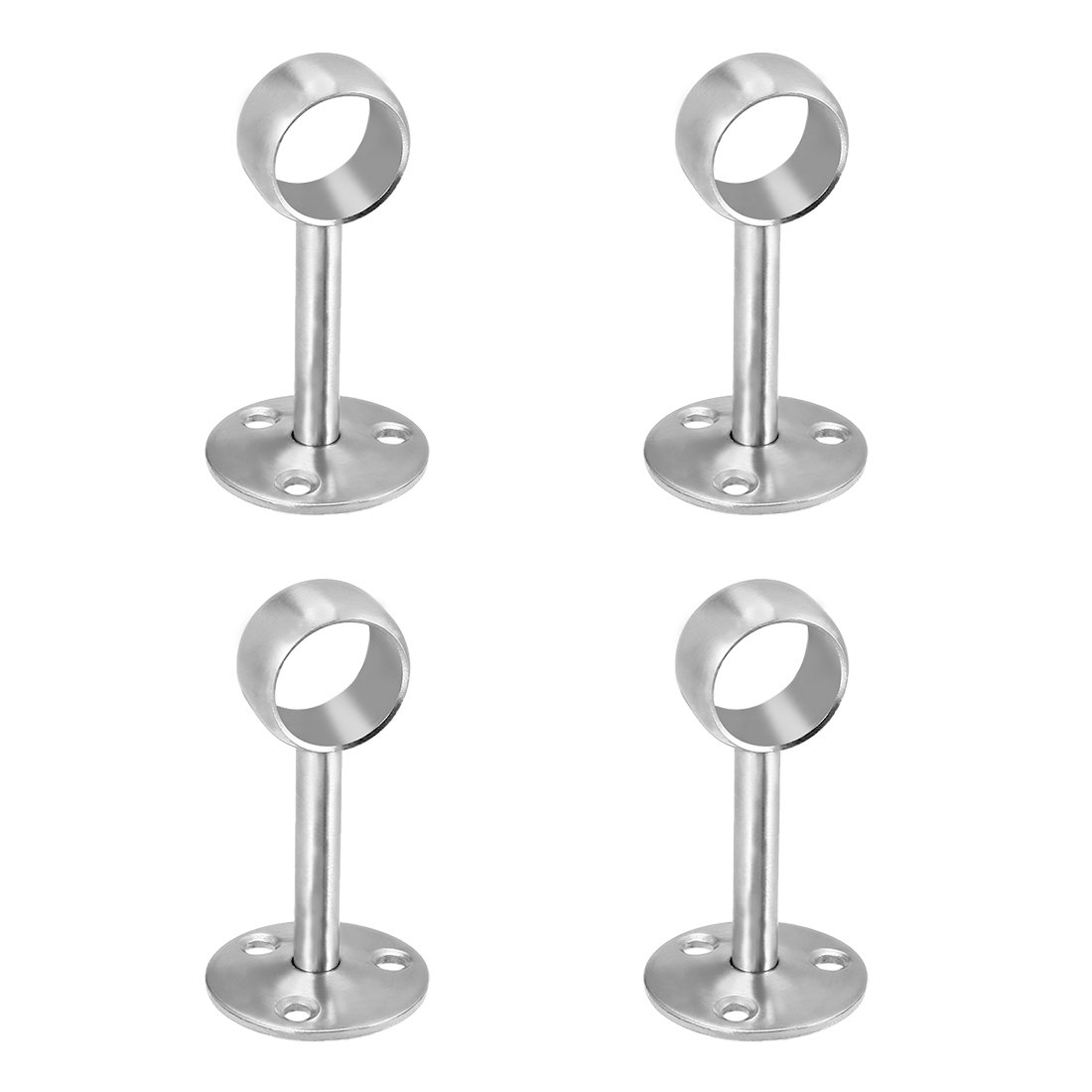 Sourcingmap Wardrobe Pipe Bracket, 22mm Dia, 75mm Height, Wall Mounted Rail Rod Supports Socket 4pcs