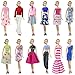 ZITA ELEMENT Lot 15 Items = 5 Sets Casual Wear Clothes Dress and 10 Shoes for 11.5 Inch Girl Doll - Fashion Handmade Party Outfits Accessories for 11.5 Inch Doll Xmas Gift